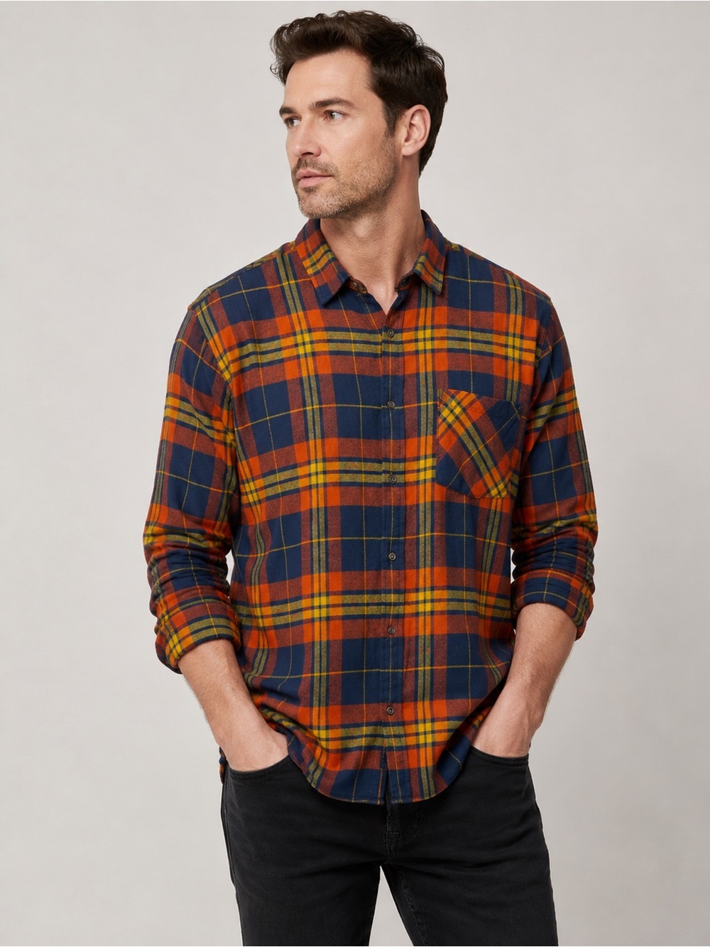 Cloud Veil Men’s Technical Flannel Plaid Button Up Long Sleeve Shirt XL 163